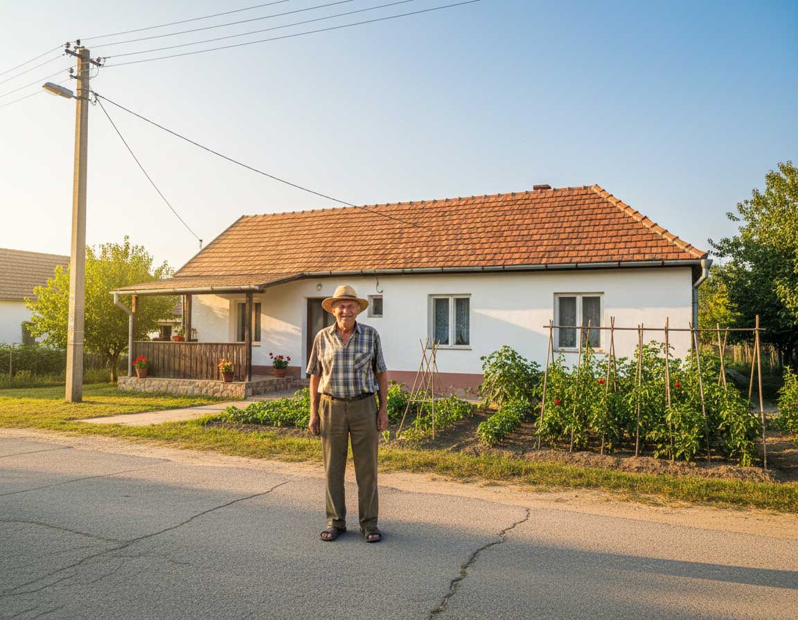 Deutscher Rentner lebt günstig beim Auswandern nach Ungarn in einem Dorf in Südungarn