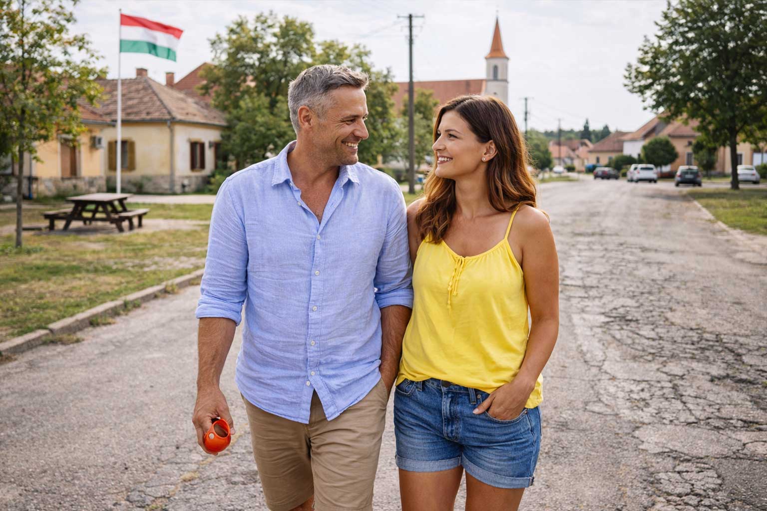 Wohnhäuser und ruhige Straße in Zalakomár